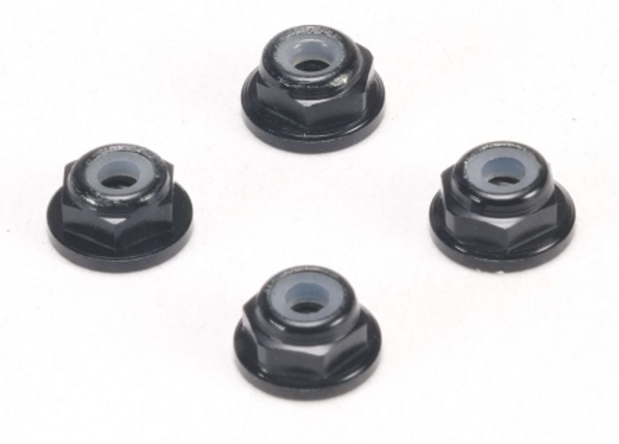 Aluminum 2mm Flanged Wheel Lock Nut - Black