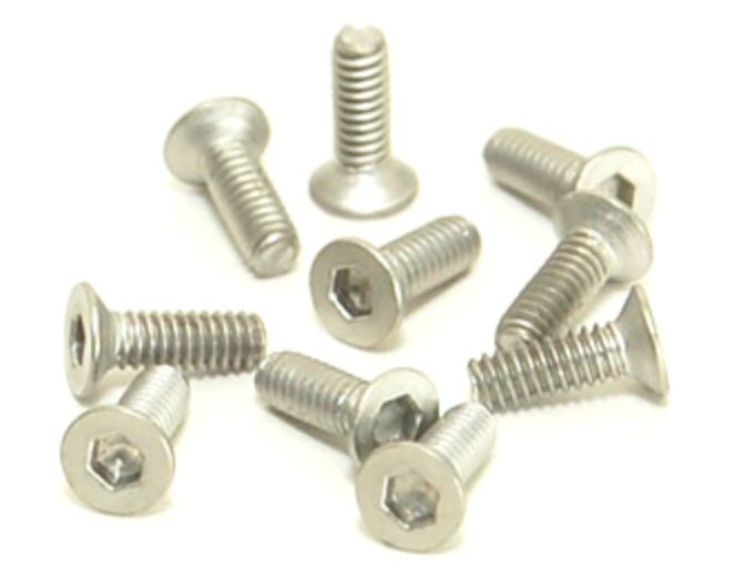 M2x6 Titanium Countersunk Hex Machine Screw (10 pcs.)
