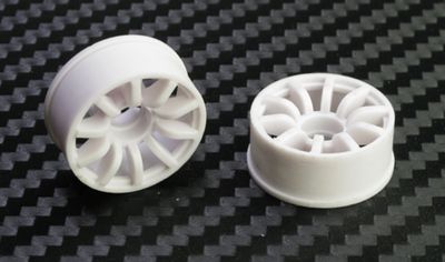 Mini-Z 2WD Machine Cut 10 Spoke Front Wheel F1 White (2 pcs.)