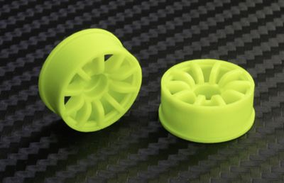Mini-Z 2WD Machine Cut 10 Spoke Front Wheel F2 Yellow (2 pcs.)