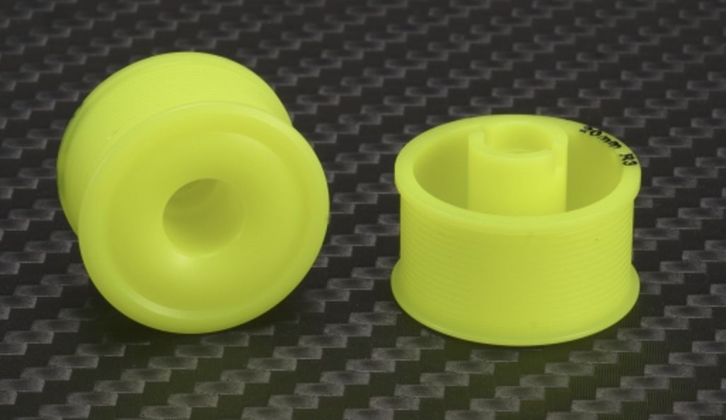 Mini-Z 2WD Machine Delrin Cut Yellow Formula 11x20mm Flanged Wheel R3