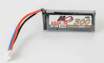 2S 7.4v LiPo battery- 300 mAh 90C Burst