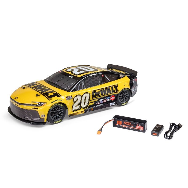 1/12 NASCAR RC Race Car 2S AWD RTR Brushed On-Road (Battery &amp; Charger Included), Number: Bell No. 20 Dewalt