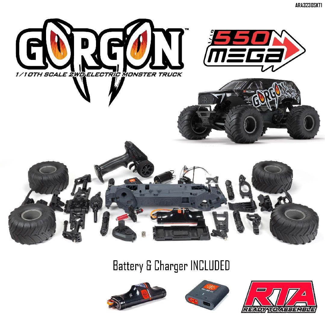 1/10 GORGON 2WD Monster Truck RTA Kit - Gun Metal