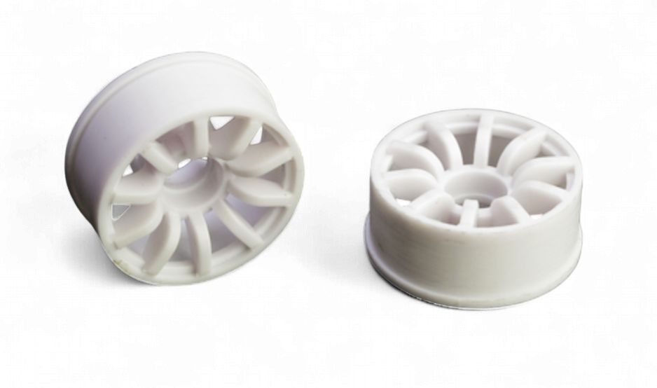 Mini-Z 2WD Machine Cut 10 Spoke Rear Wheel R3 White (2 pcs.)