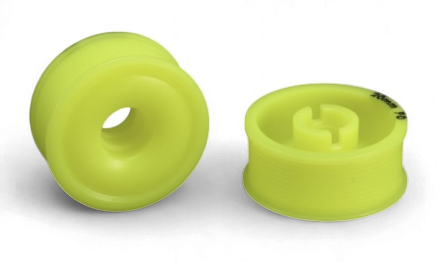 Mini-Z 2WD Machine Delrin Cut Yellow Formula 8.5x20mm Flanged Wheel F2