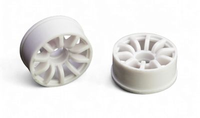 Mini-Z 2WD Machine Cut 10 Spoke Front Wheel F2 White (2 pcs.)