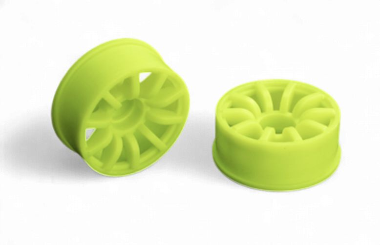 Mini-Z 2WD Machine Cut 10 Spoke Front Wheel F3 Yellow (2 pcs.)