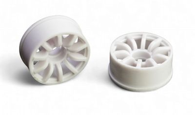 Mini-Z 2WD Machine Cut 10 Spoke Front Wheel F3 White (2 pcs.)