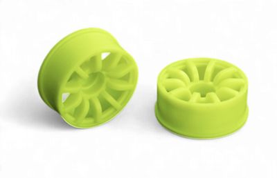 Mini-Z 2WD Machine Cut 10 Spoke Rear Wheel R14mm Yellow (2 pcs.)