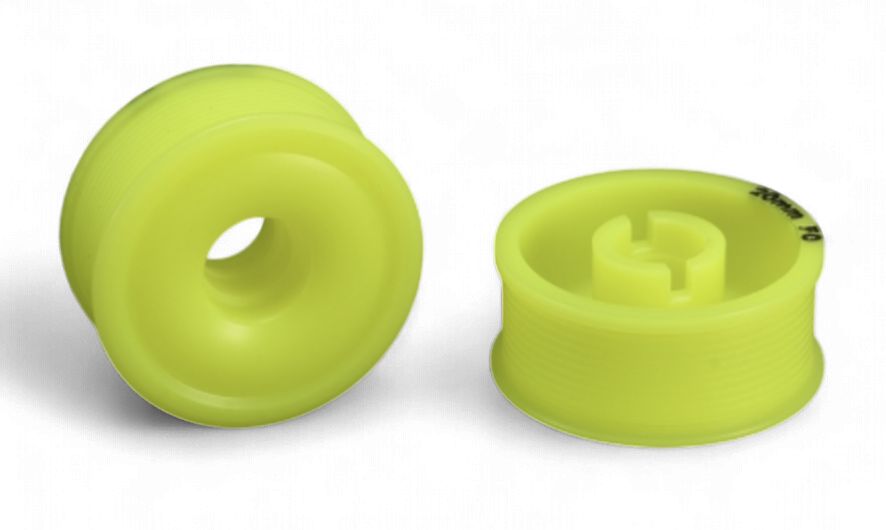 Mini-Z 2WD Machine Delrin Cut Yellow Formula 8.5x20mm Flanged Wheel F0