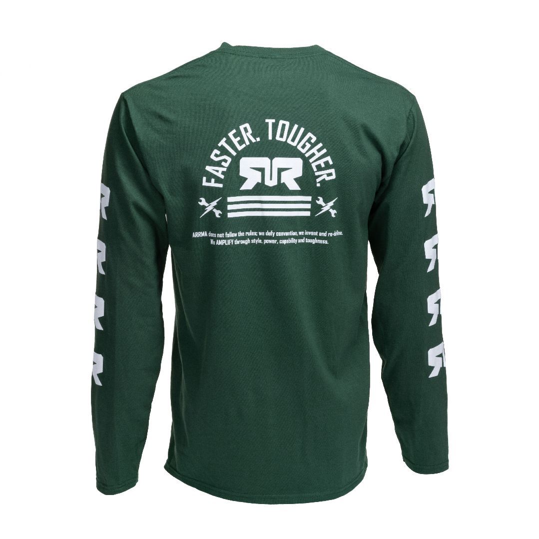 ARRMA Faster. Tougher. Long Sleeve (Green), Size: Small