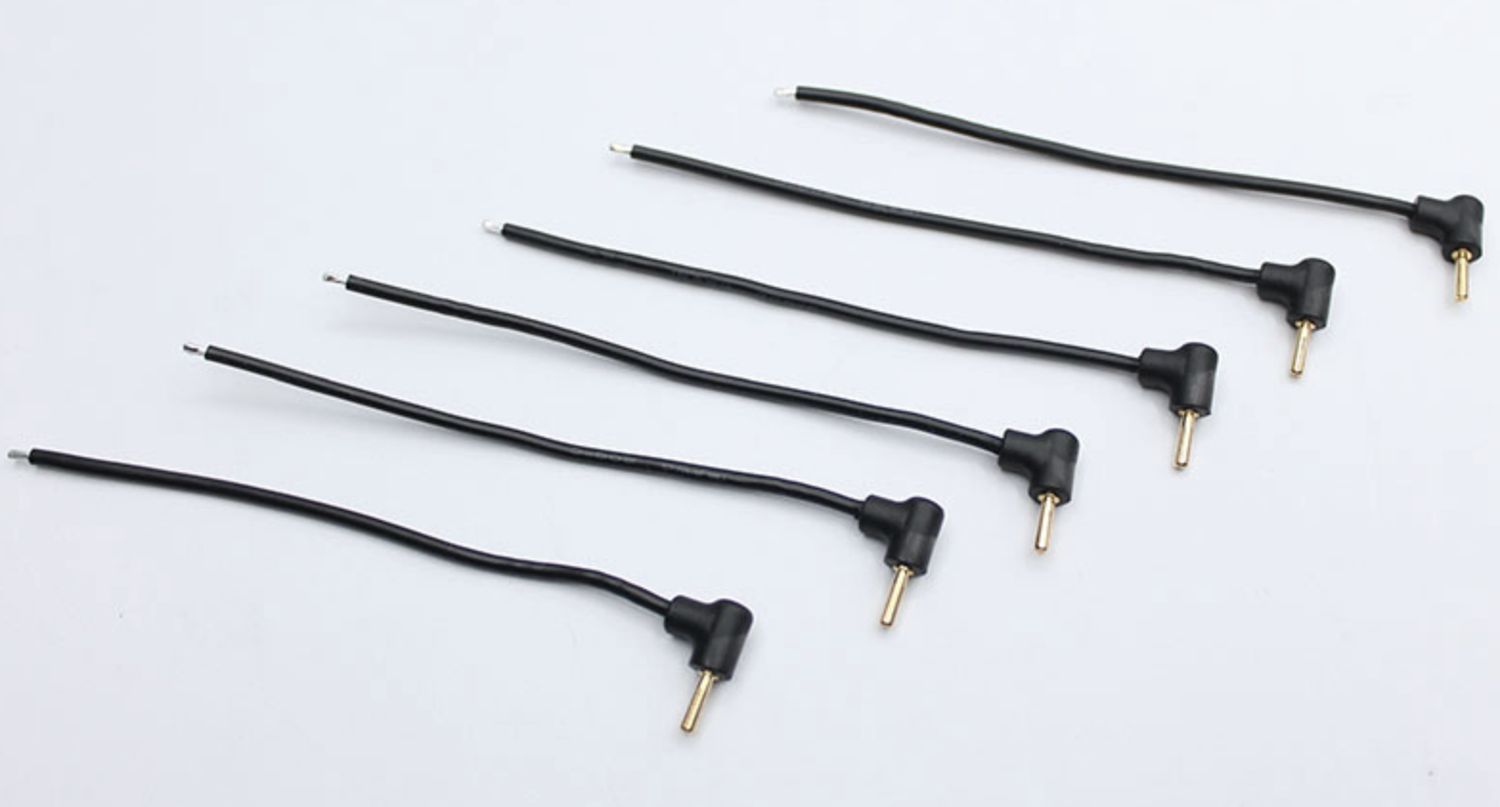 2.0mm Bullet Plugs w/Molded in Grip Pig Tails (6 pcs)