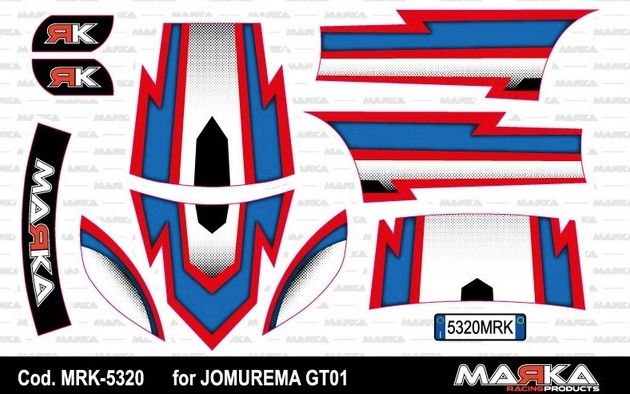 Skin Adhesive 1:28 Jomurema Body JR-GT01 Clear 1, Colour: Blue/Red