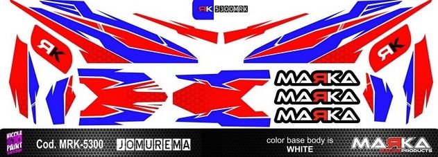 Skin Adhesive 1:28 Jomurema Body JR-GT01 Clear, Colour: Red/Blue