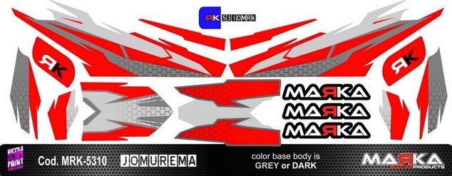 Skin Adhesive 1:28 Jomurema Body JR-GT01, Colour: Red/Grey