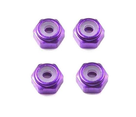 ALU 2MM WHEEL LOCK NUT (4PCS), Colour: Purple