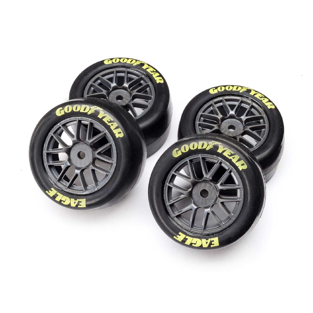 Goodyear Eagle Pre-Mounted Tires, Medium (4) for Losi NASCAR Grom