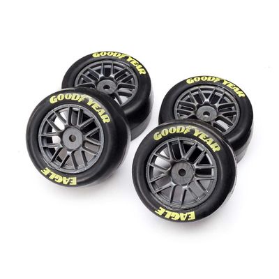 Goodyear Eagle Pre-Mounted Tires, Medium (4) for Losi NASCAR Grom