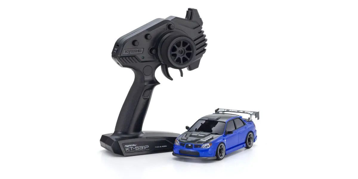 Mini-Z AWD Subaru Impreza w/Aero Kit and CFRP Hood - Metallic Blue