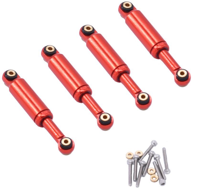 Aluminum Shocks for Axial SCX24 (4) (Red)