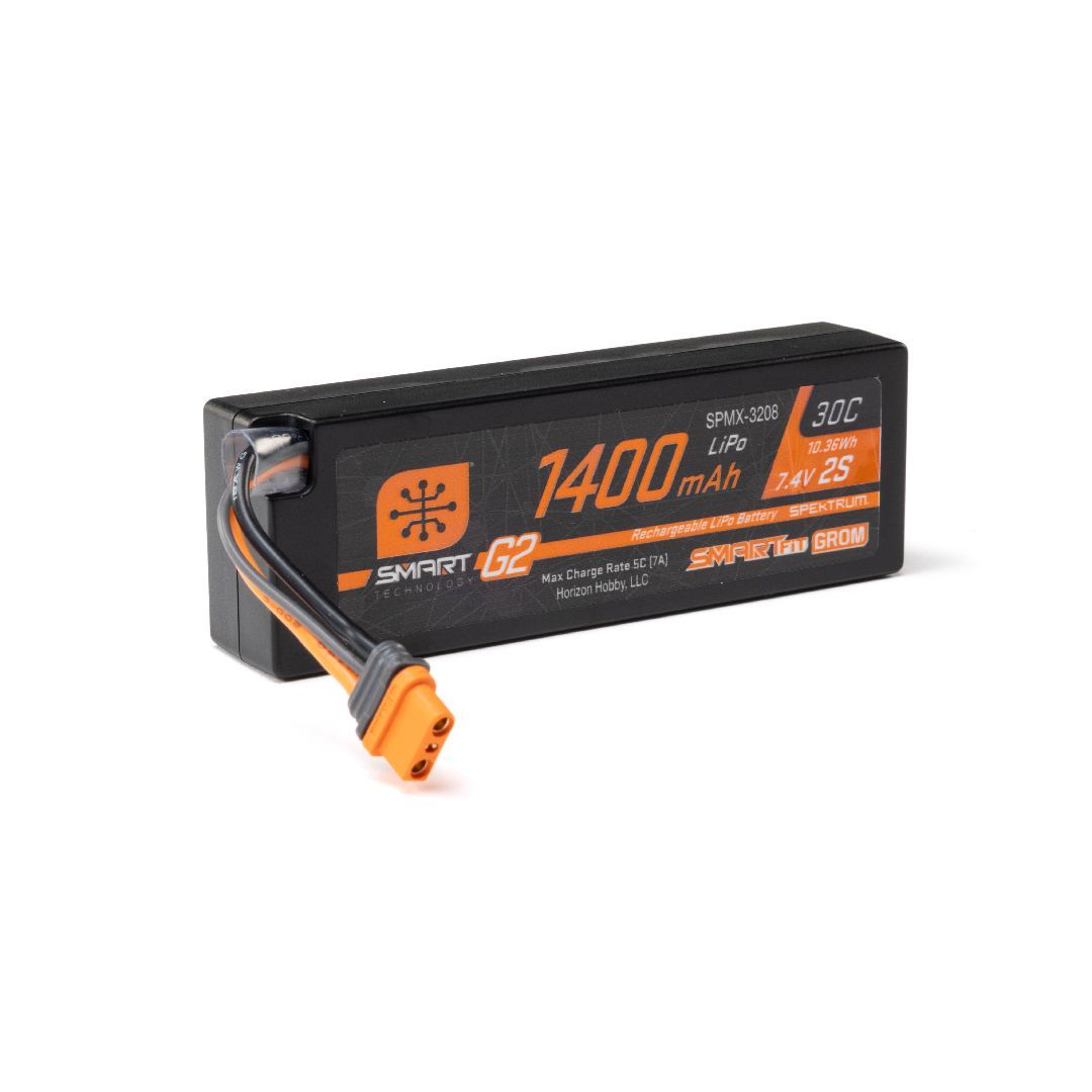 1400mAh 2S 7.4V Smart G2 LiPo Battery 30C IC2 SmartFit
