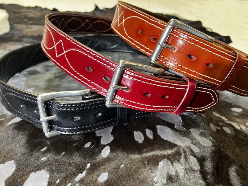 1-3/4" Gun Belt w/Fancy Stitching