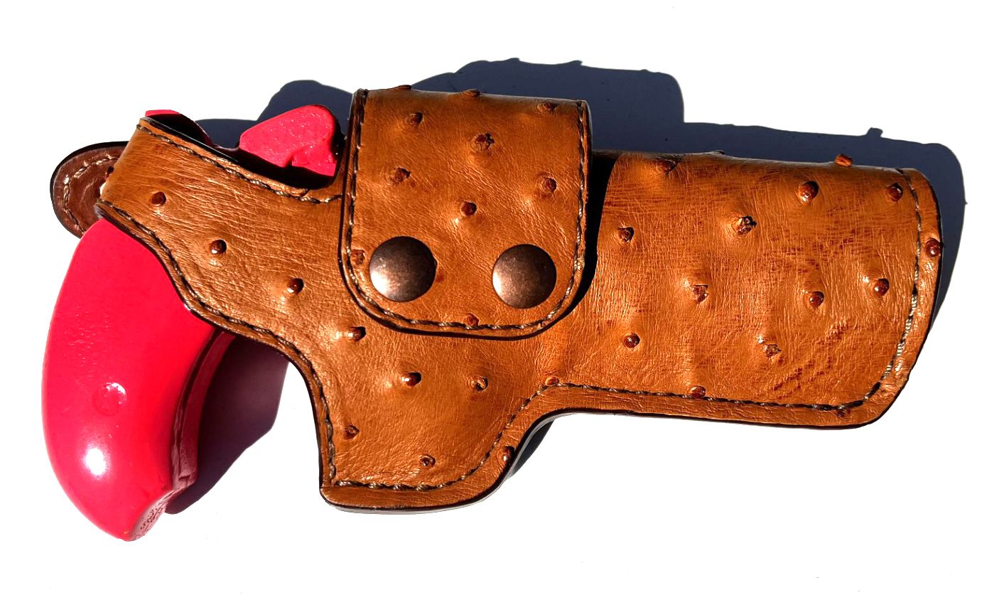 6" Full-Quill Ostrich Cross-Draw/Driving Holster for Bond Arms Derringers