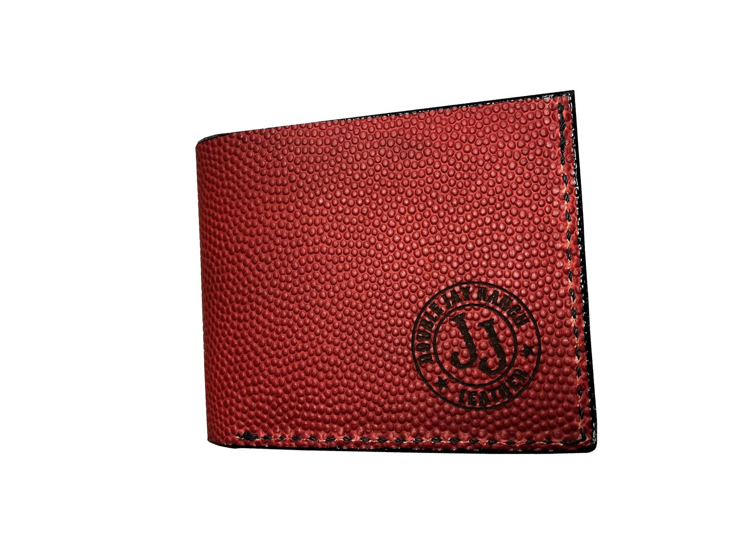 Red Horween Football Leather Bifold Wallet Red Horween Football Leather Bifold Wallet