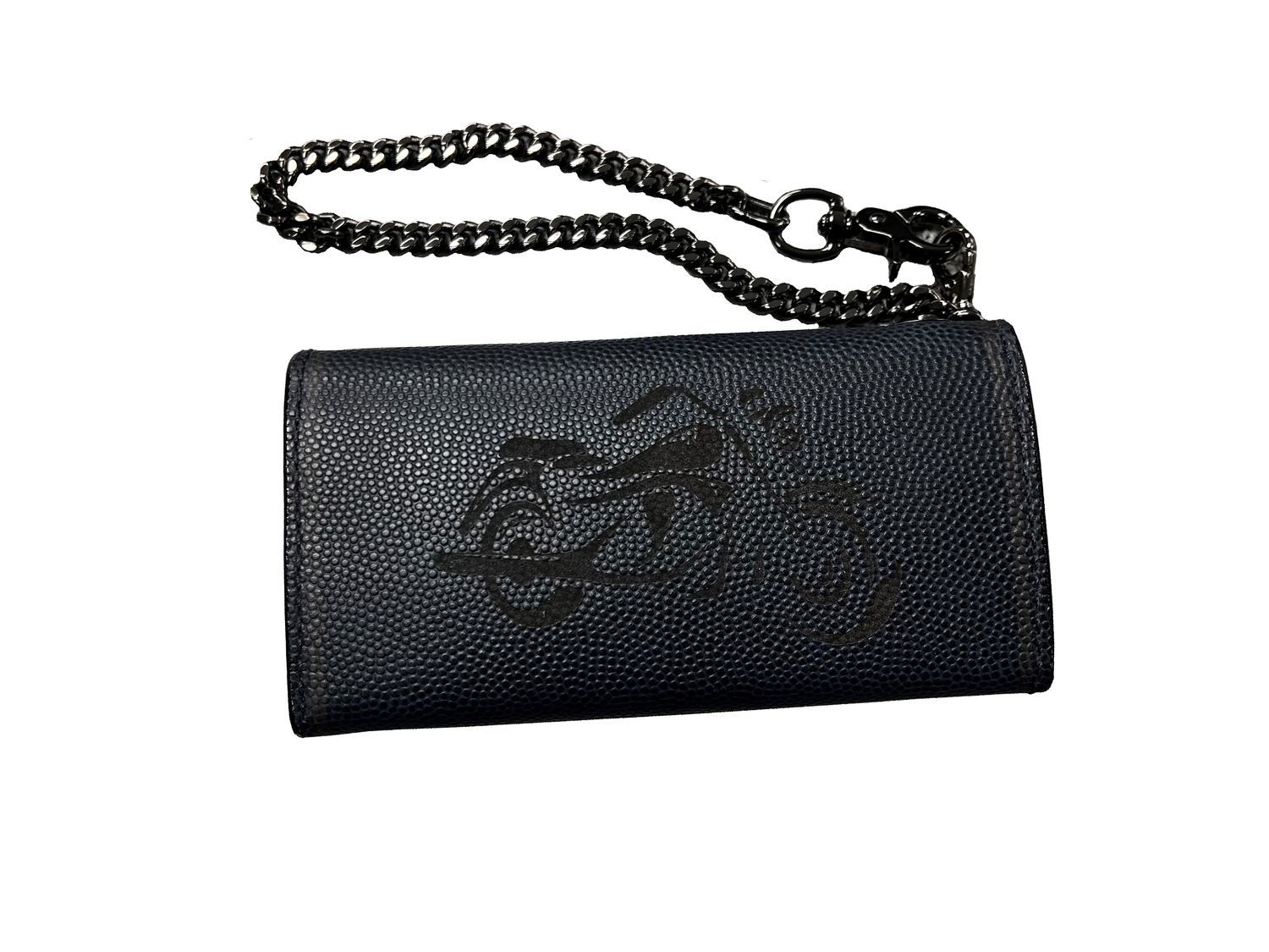 Blue Horween Football Leather Biker Wallet