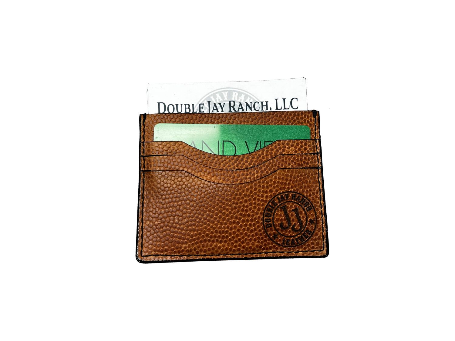 Brown Horween Football Leather Minimalist Wallet