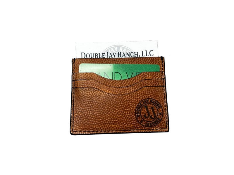 Brown Horween Football Leather Minimalist Wallet