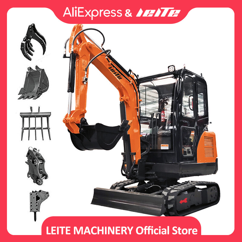 Chinese Manufacturer Wholesale 2 Ton Closed Cab Mini Excavator Euro 5/EPA Digger Customizable 3Ton Hydraulic Kubota Excavators