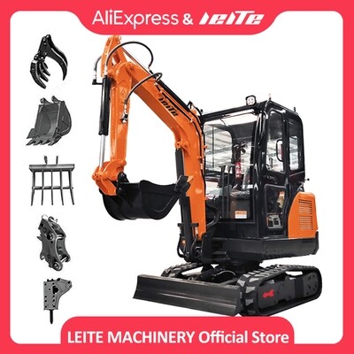 Chinese Manufacturer Wholesale 2 Ton Closed Cab Mini Excavator Euro 5/EPA Digger Customizable 3Ton Hydraulic Kubota Excavators