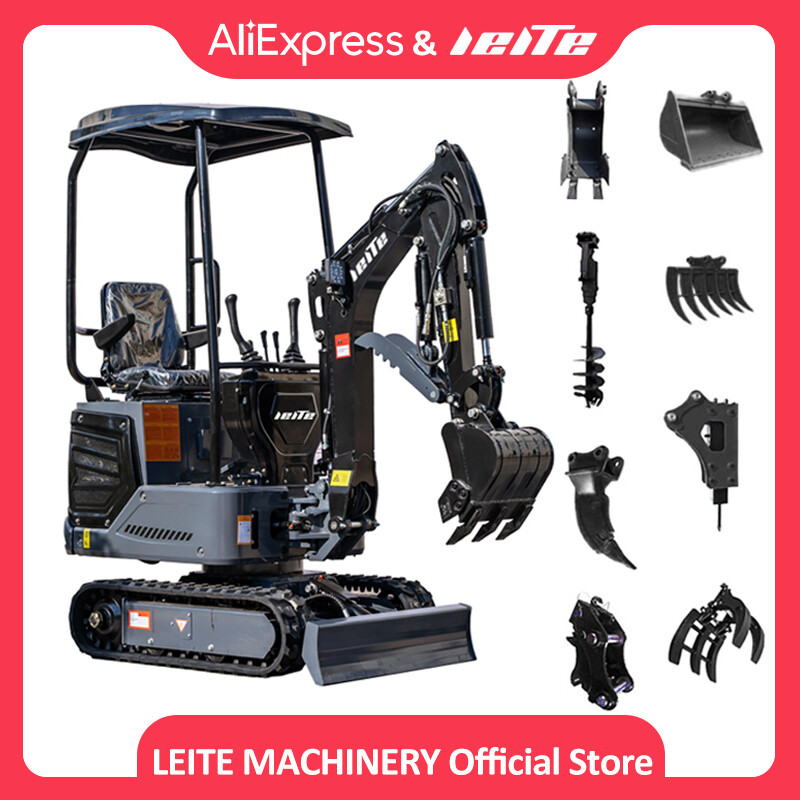 Chinese 1000 Kg 1 Ton 2 Ton 3 Ton Top Quality Hydraulic Small Digger Crawler Mini Excavator Factory Delivery Can Customization