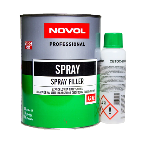 Шпатлевка Novol SPRAY распыляемая (жидкая) 1,2кг