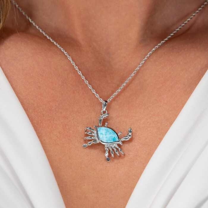 Larimar Crab Necklace