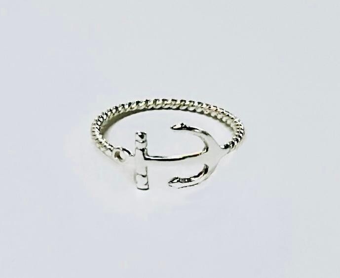 Sterling Silver Sideways Anchor Ring