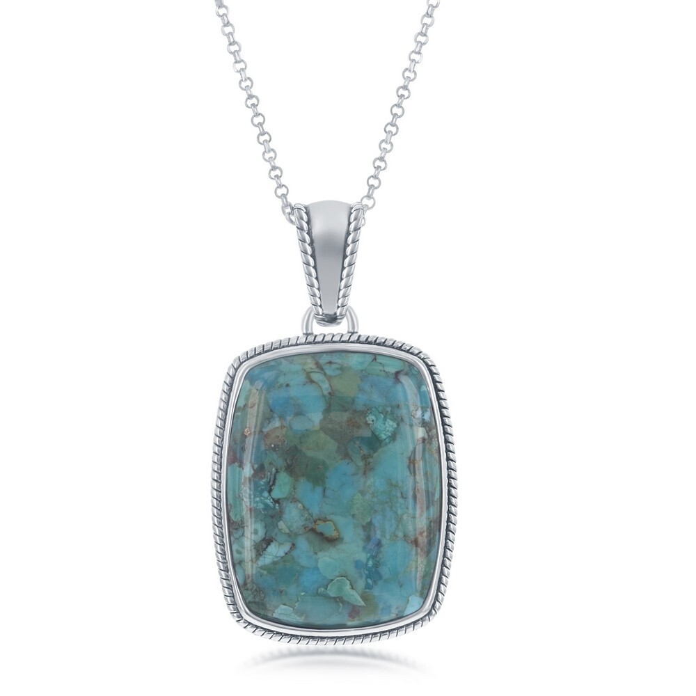 Rectangular Turquoise Pendant Necklace