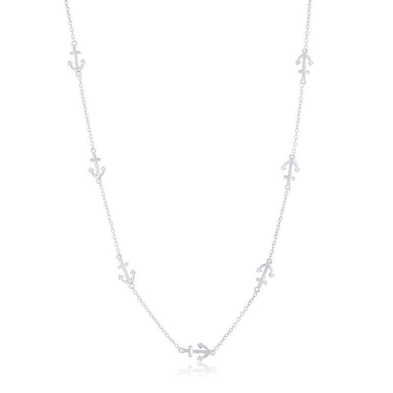 Sterling Silver Anchor by the Yard Necklace