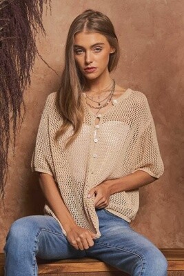 Open Knit Cover-Up Top