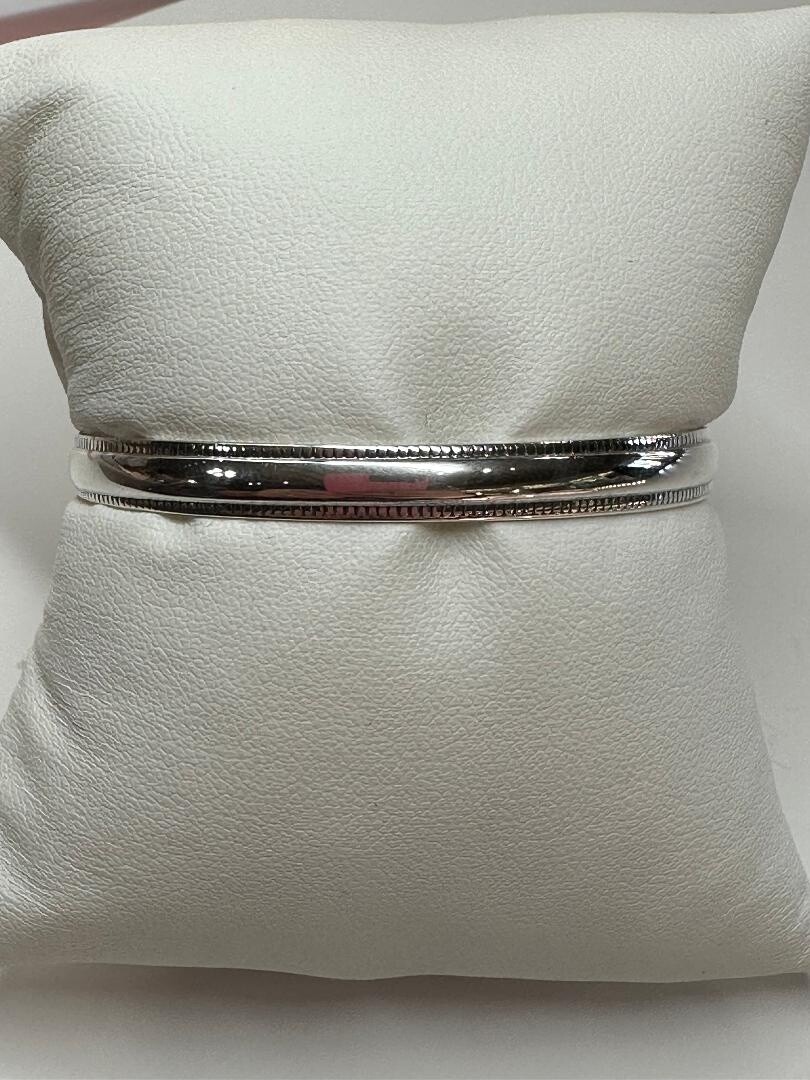 SS Polished Reeded Cuff Bracelet-22433