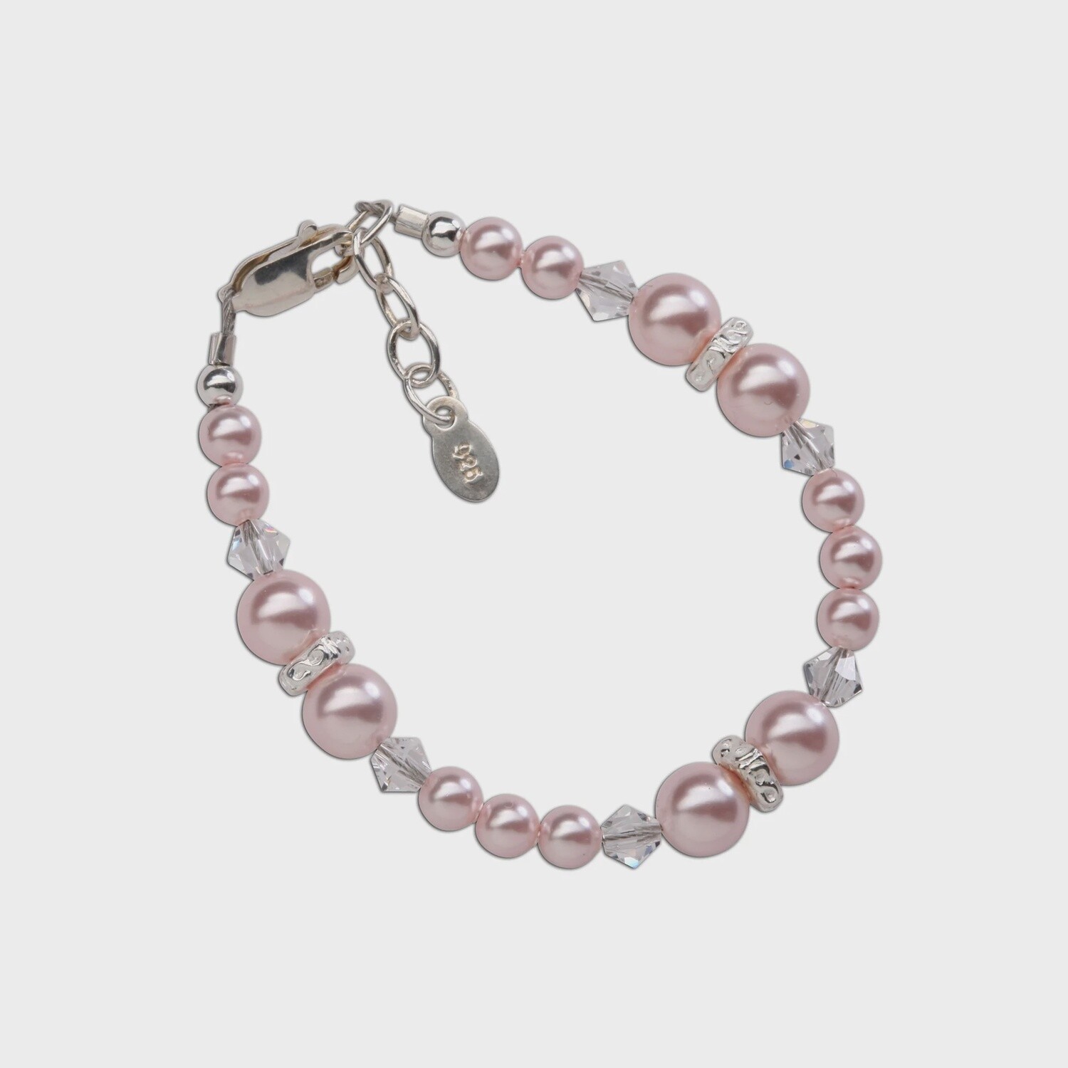 Addie - Sterling Silver Pink Pearl Bracelet for Babies and Girls