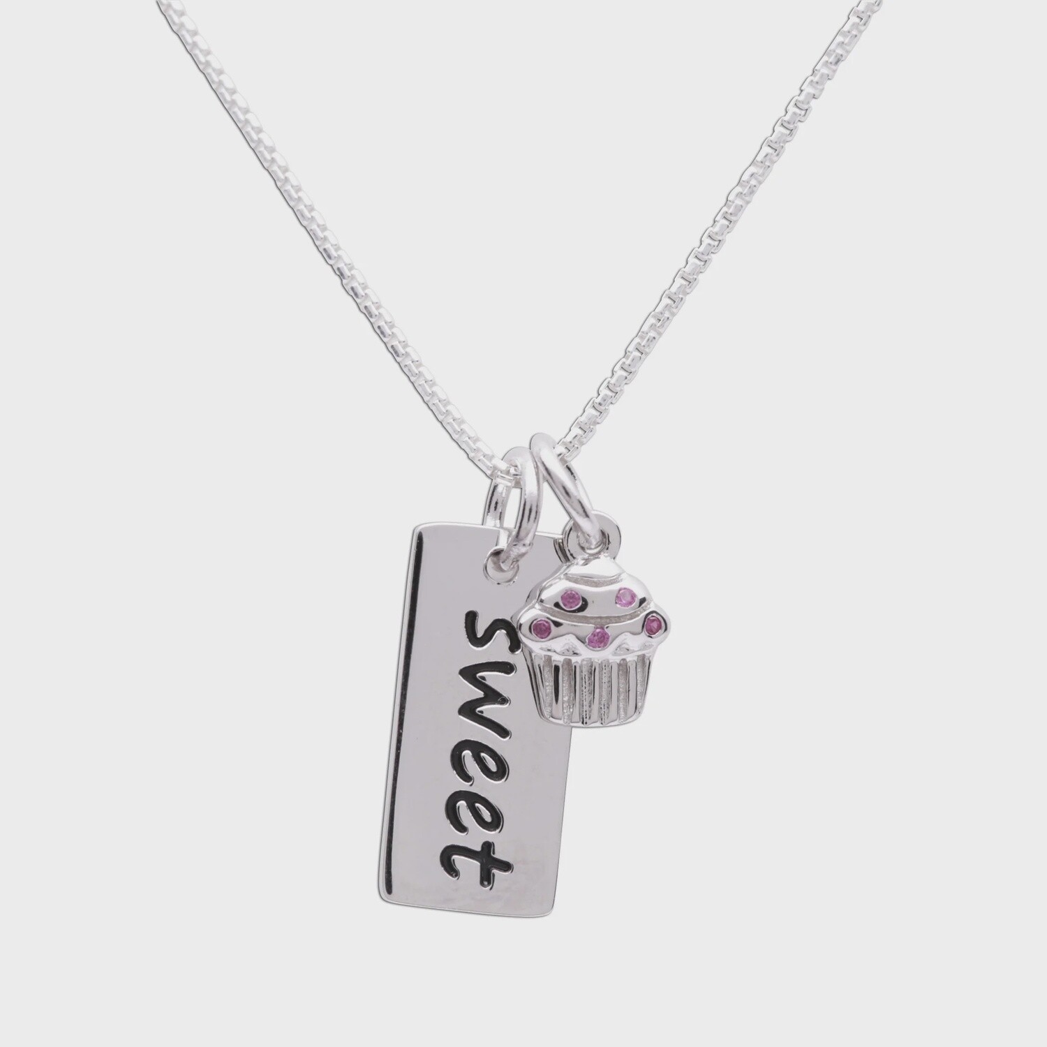 Sterling Silver Girl&#39;s Sweet Cupcake Necklace