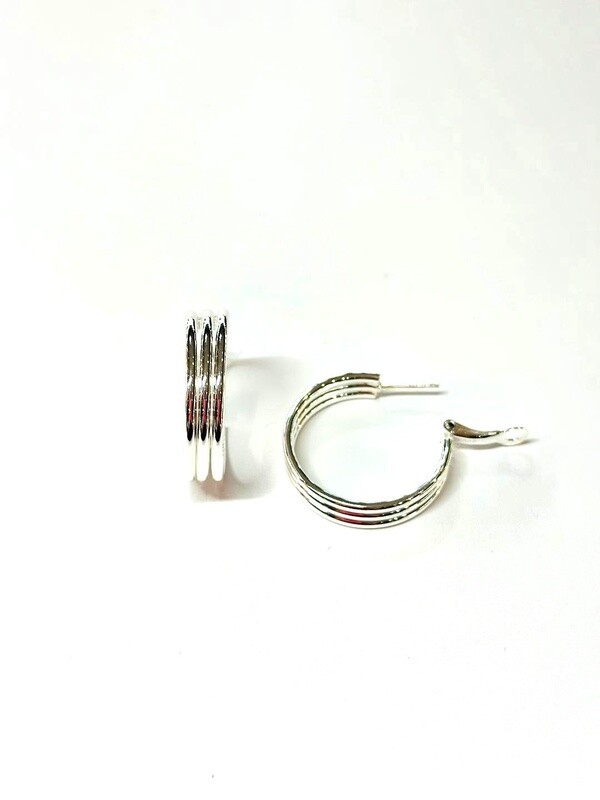 SS 3 Tube Hoop Earrings