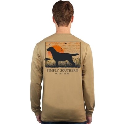 Long Sleeve Dog Silhouette at Sunset T-Shirt