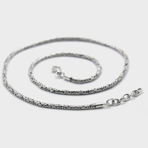 Sterling Silver Byzantine Bali Necklace