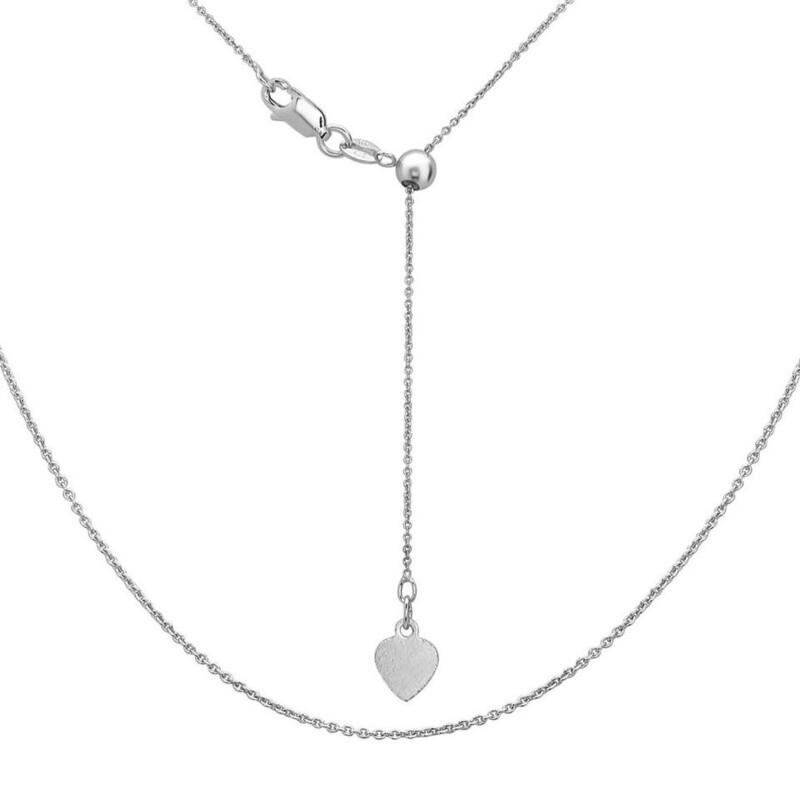 Sterling Silver Adjustable Rolo Chain