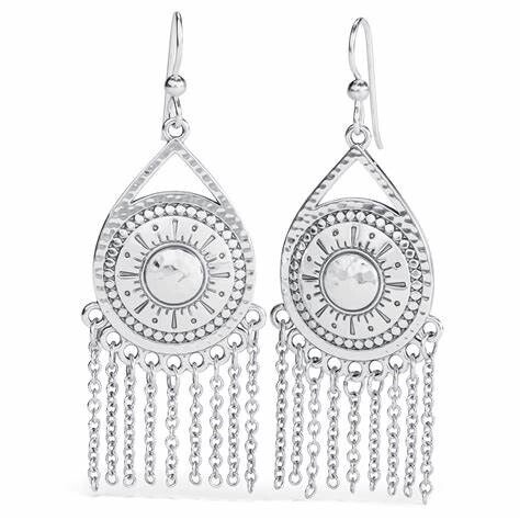 Marrakesh Neutral Fringe French Wire Earrings-JA7520