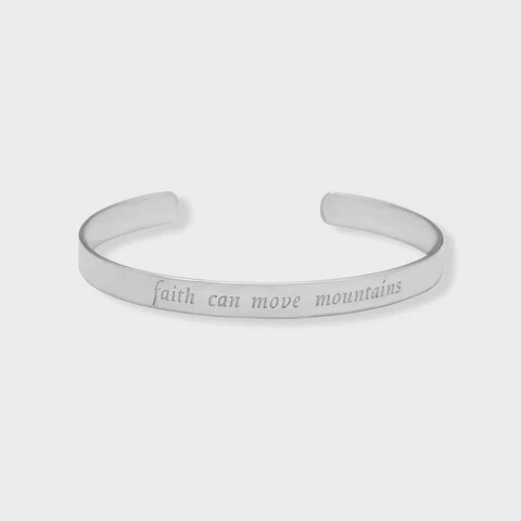 &quot;Faith Can Move Mountains&quot; Cuff Bracelet